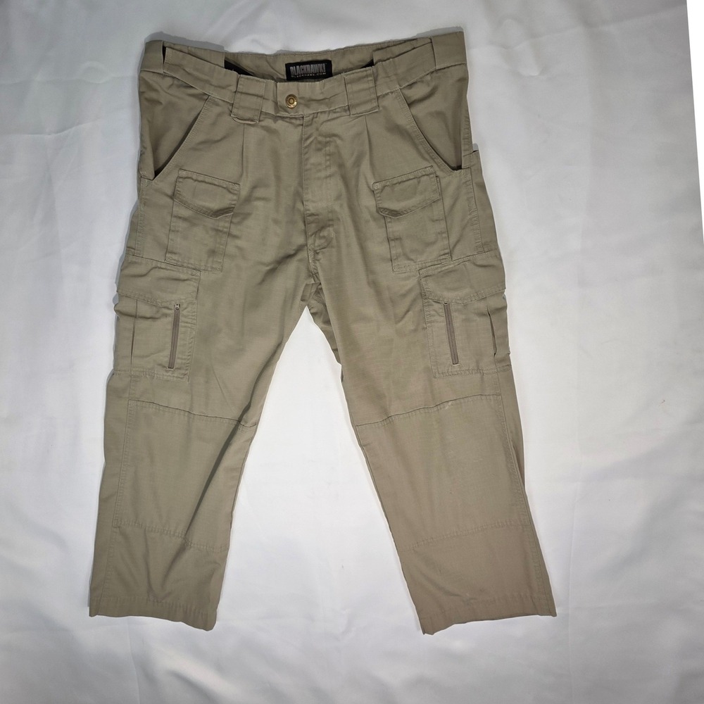 Blackhawk Mens Lightweight Tactical Pants Khaki Tan Ripstop Cargo 34x32